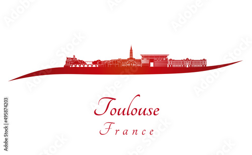 Toulouse skyline in red