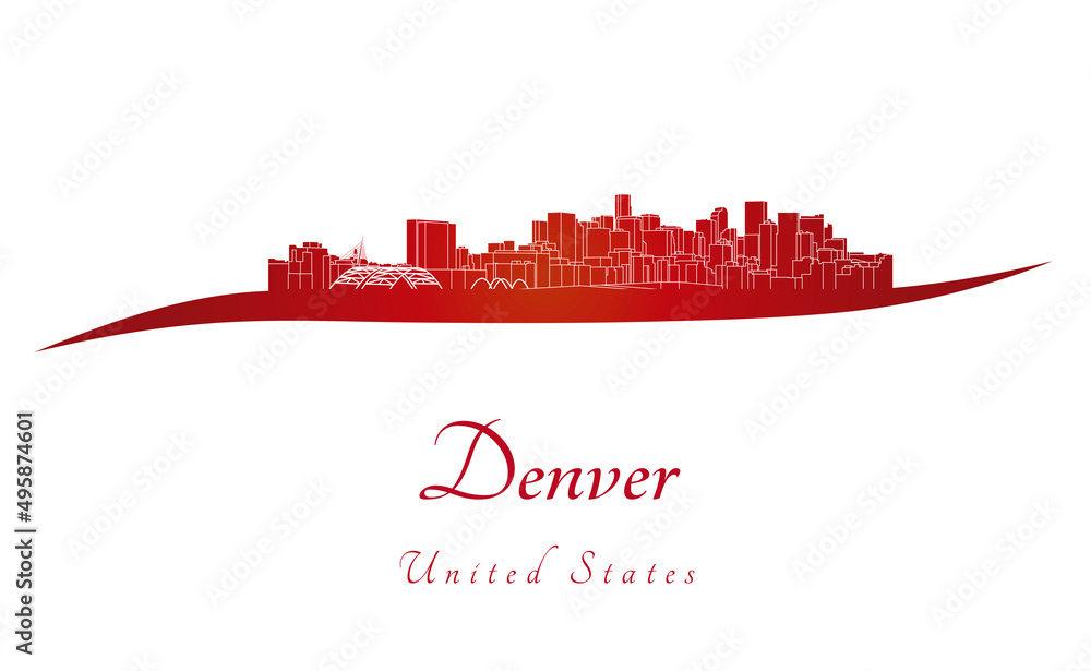 Denver skyline in red Denver skyline in red