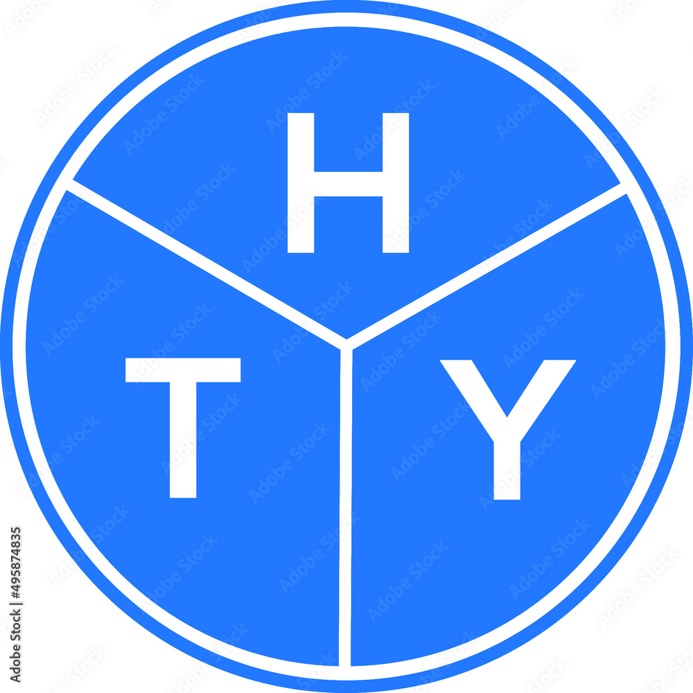 HTY letter logo design on white background. HTY  creative circle letter logo concept. HTY letter design.