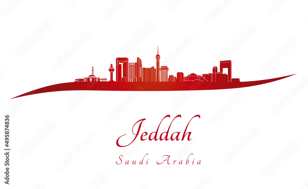Jeddah skyline in red Jeddah skyline in red