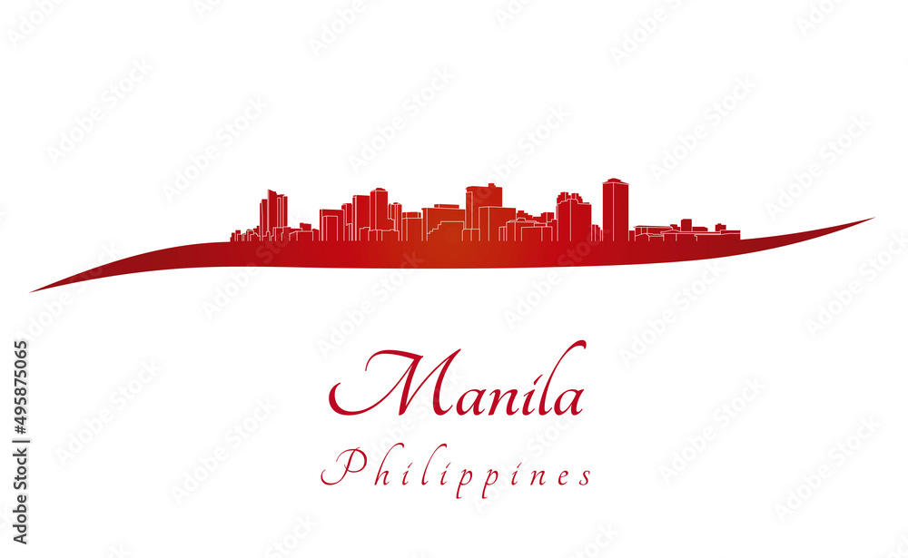 Manila skyline in red Manila skyline in red