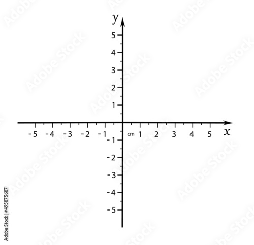 Cartesian coordinate system. vector illustration. template for drawing graphs of trigonometric functions