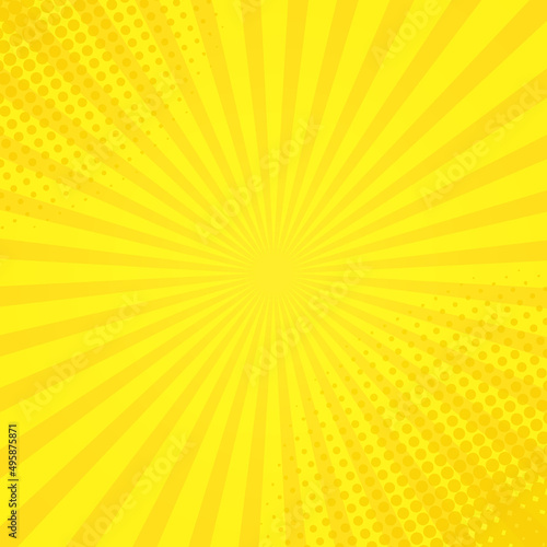 retro comic yellow background with halftone effect vector illustration