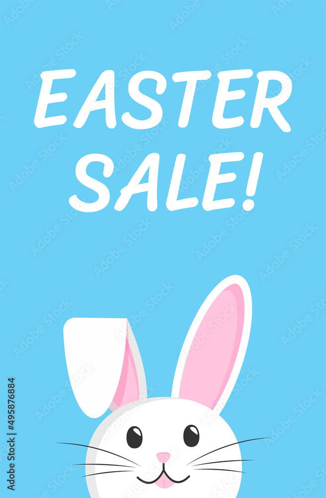 The rabbit peeks out from below. Easter Sale The rabbit peeks out from below. Easter Sale