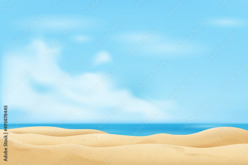 Empty sand beach in summer fresh blue sky background Empty sand beach in summer fresh blue sky background