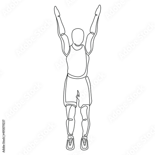 Standing Arm circles exercise,  Rotation arms, Sport exersice, workout fitness, Man doing exercise with Arm Circles posture Vector line art Illustration