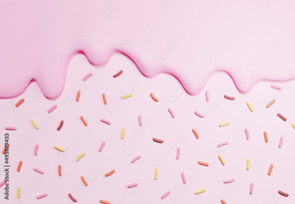 3D of flowing pink liquid texture on pink background 3D of flowing pink liquid texture on pink background