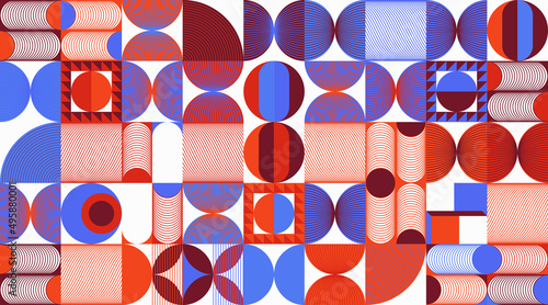 Bauhaus Aesthetics Graphics Art Made Vector Geometric Shapes And Abstract Forms