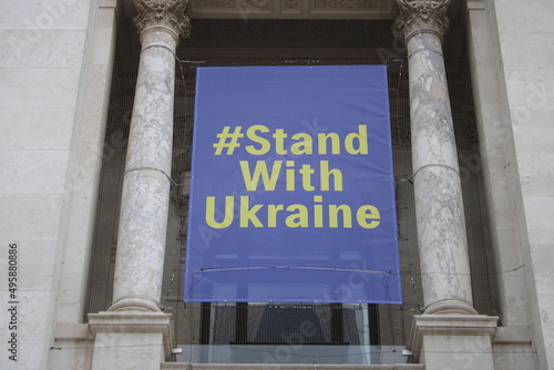 ukaraine stand with building demo protest war statement