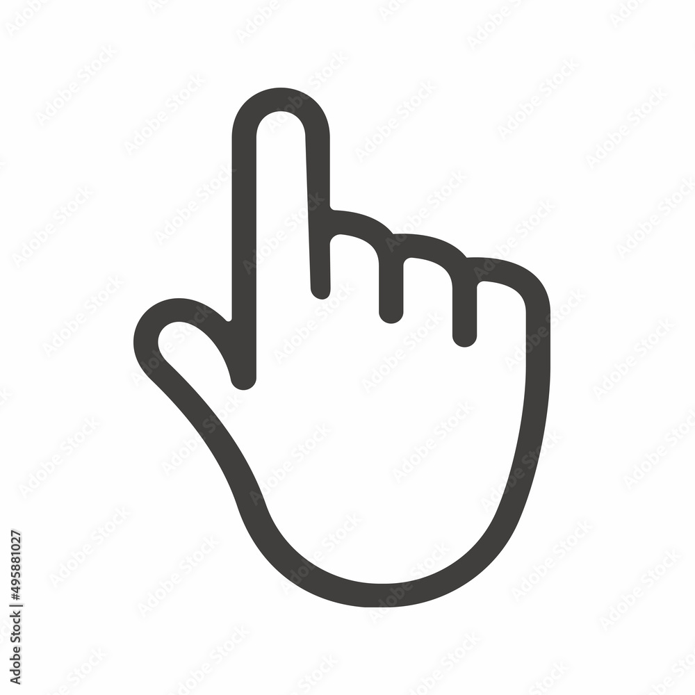 Vektorová Grafika „Index Finger Icon Depicted With Simple Black Lines