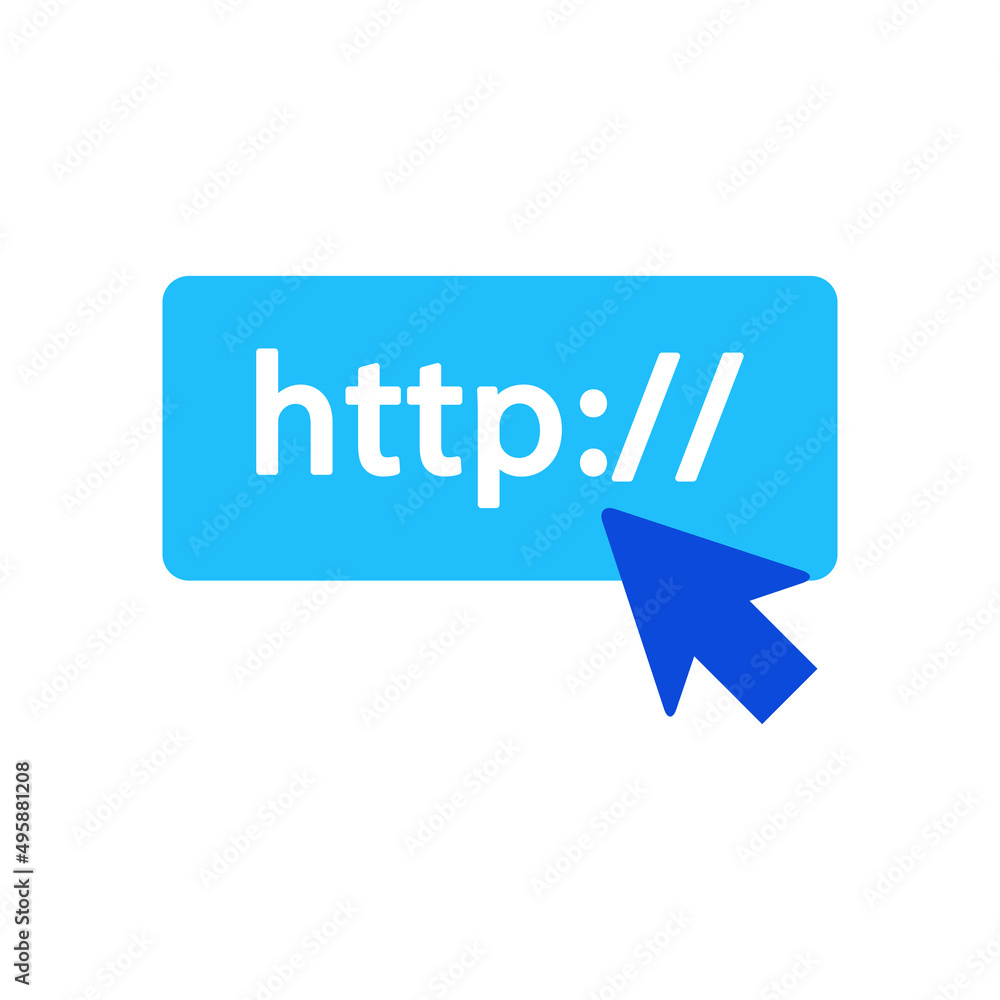 Domain URL icon vector graphic illustration in blue Domain URL icon vector graphic illustration in blue