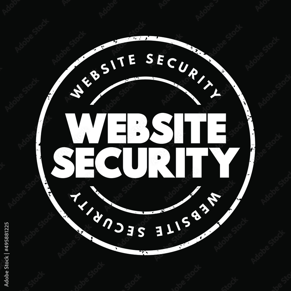 Website Security text stamp, concept background