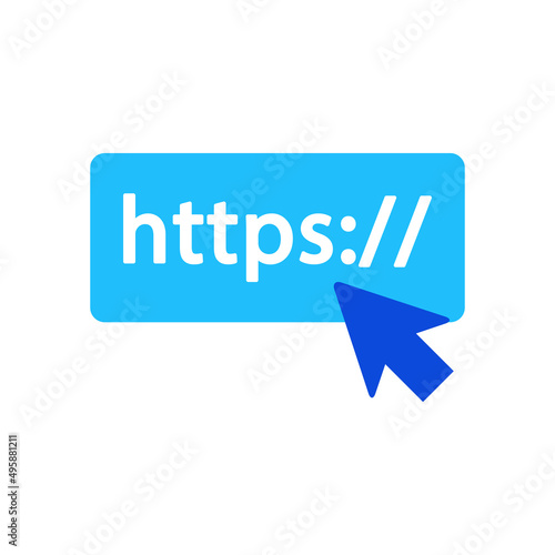 Domain address icon vector graphic illustration in blue