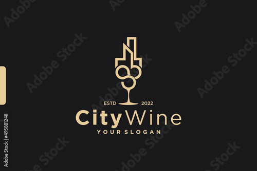 wine city logo, wine logo, logo inspiration.
