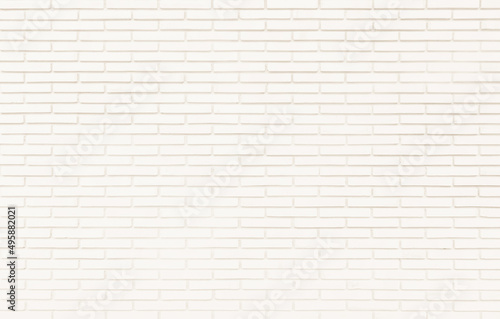 Cream white brick wall texture background. Brickwork interior design color beige bricks stack decoration.