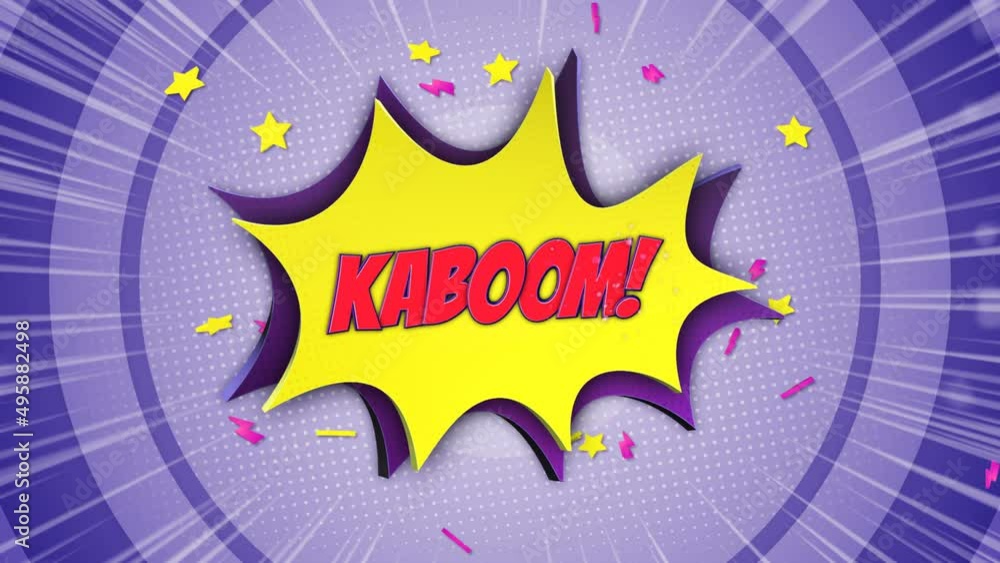 KABOOM Comic Text and Speech Balloon Animation, with Alpha Matte, Loop ...
