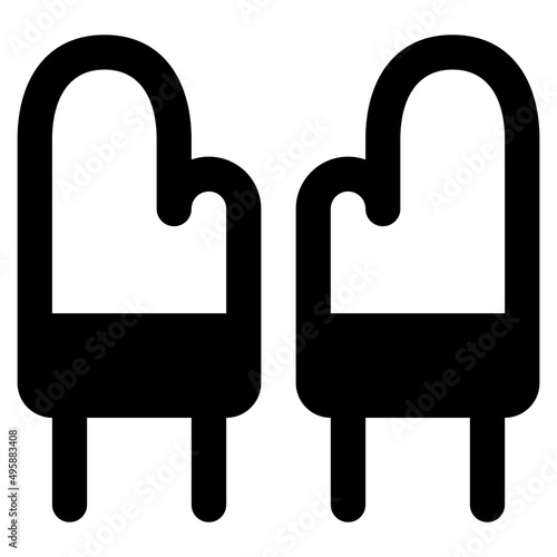 oven mitts glyph icon