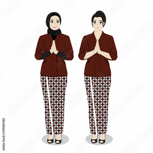 Girls wear kebaya and batik for bridesmaids