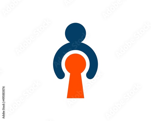 Simple people with key hole inside