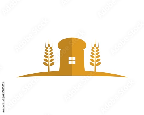 House of bread with wheat tree