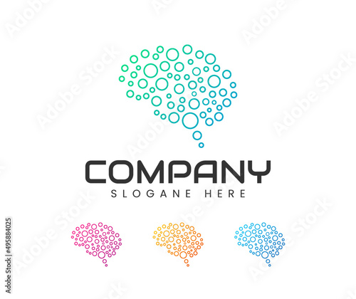 Creative brain logo. Think idea concept. Brainstorm power thinking brain Logotype icon Logo.