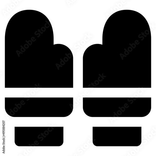 oven mitts glyph icon