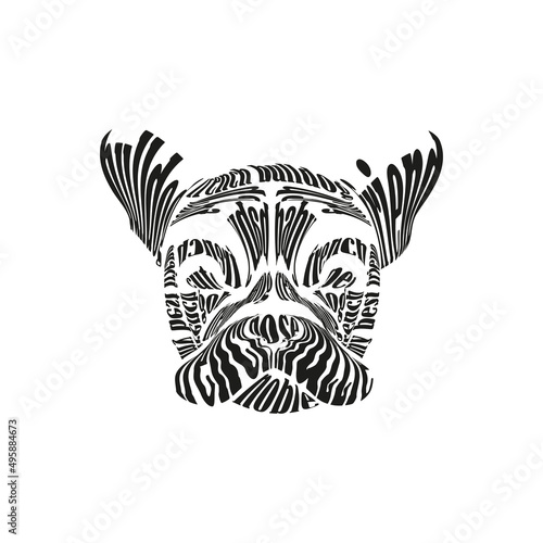 Vintage hand drawn lettering hipster composition with phrase My best friend inscribed into dog silhouette. Print, typographic, greeting, poster, t-shirt design about pet. Vector