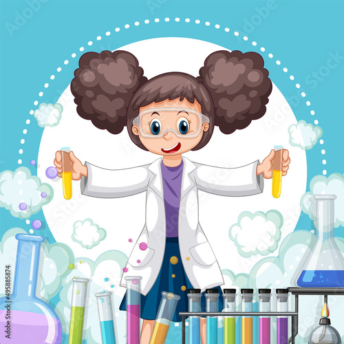 A scientist experiment in the lab on template