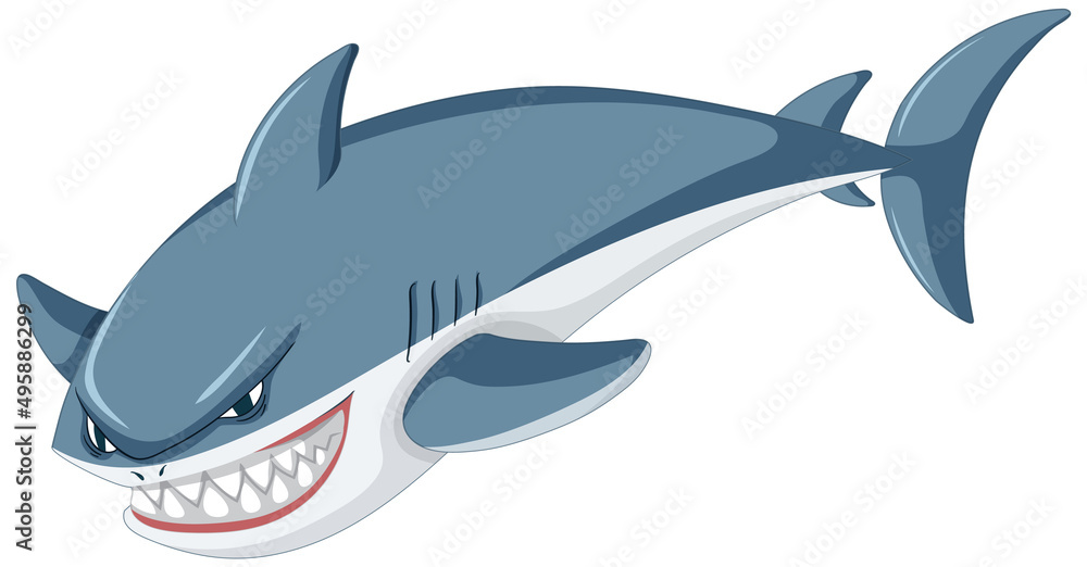 Aggressive great white shark cartoon Aggressive great white shark cartoon