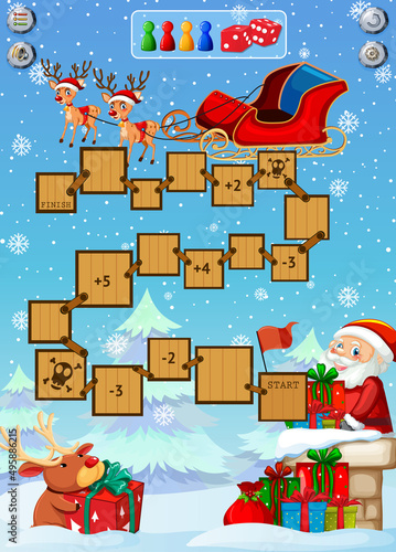 Counting game template in Christmas theme