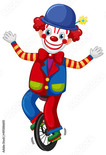 Colourful clown cartoon character