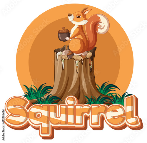 Font design for squirrel in brown