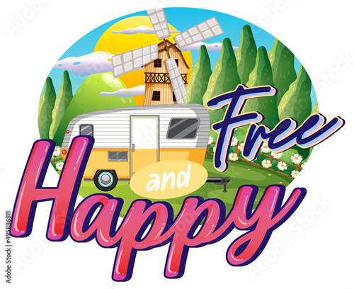 Summer vacation logo concept