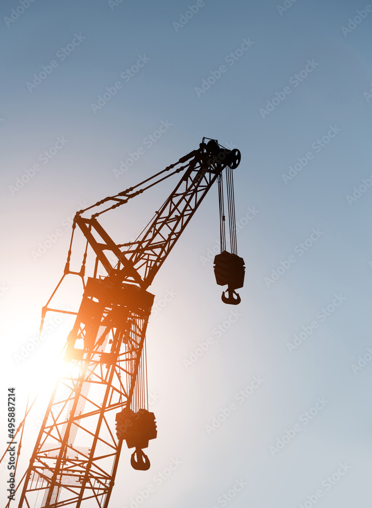 Looking crane working from below