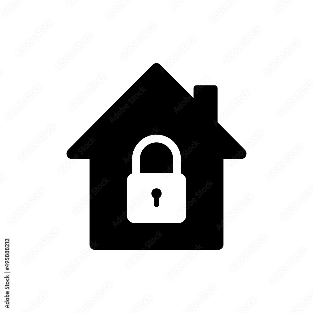 House protection icon. Home with lock House protection icon. Home with lock