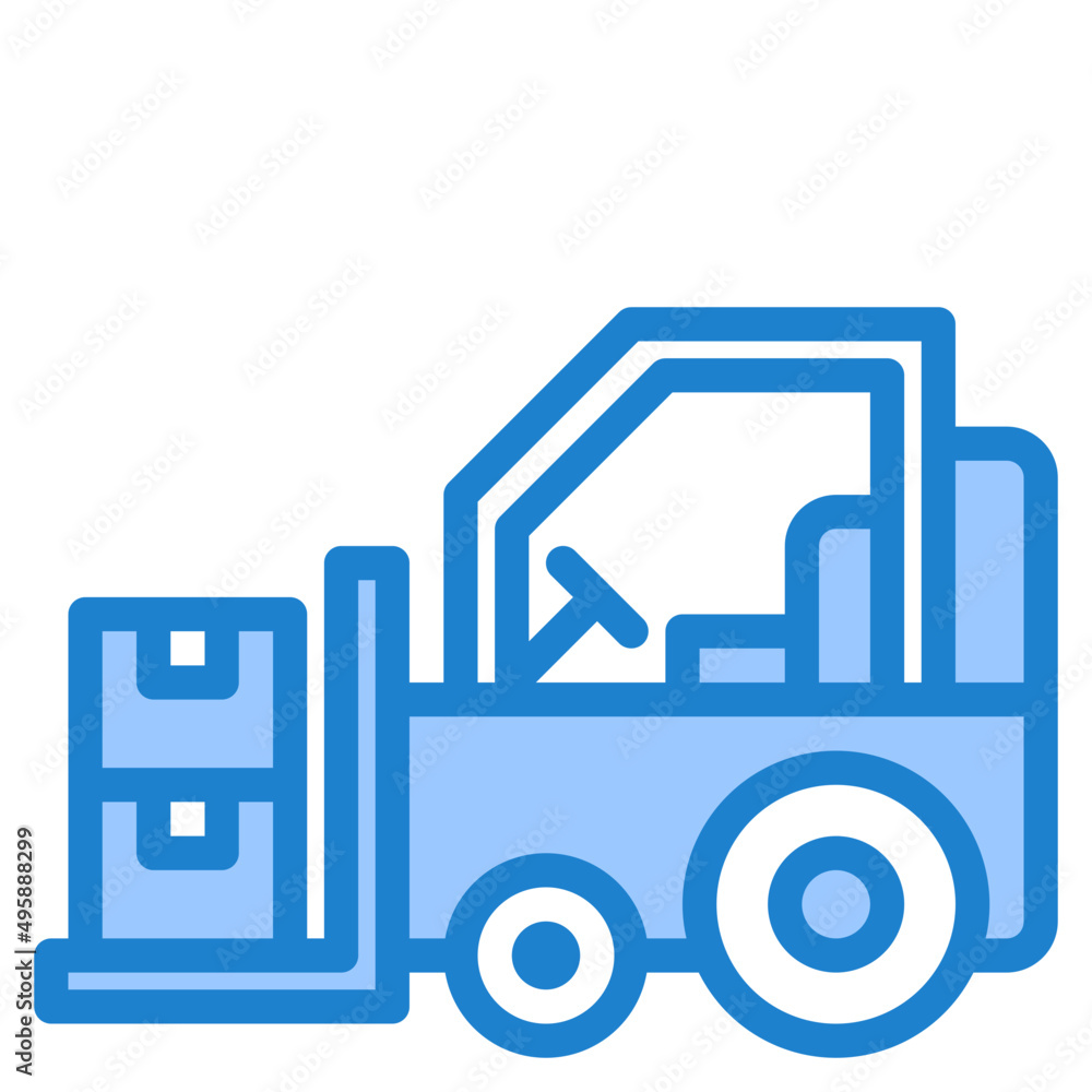 forklift blue style icon