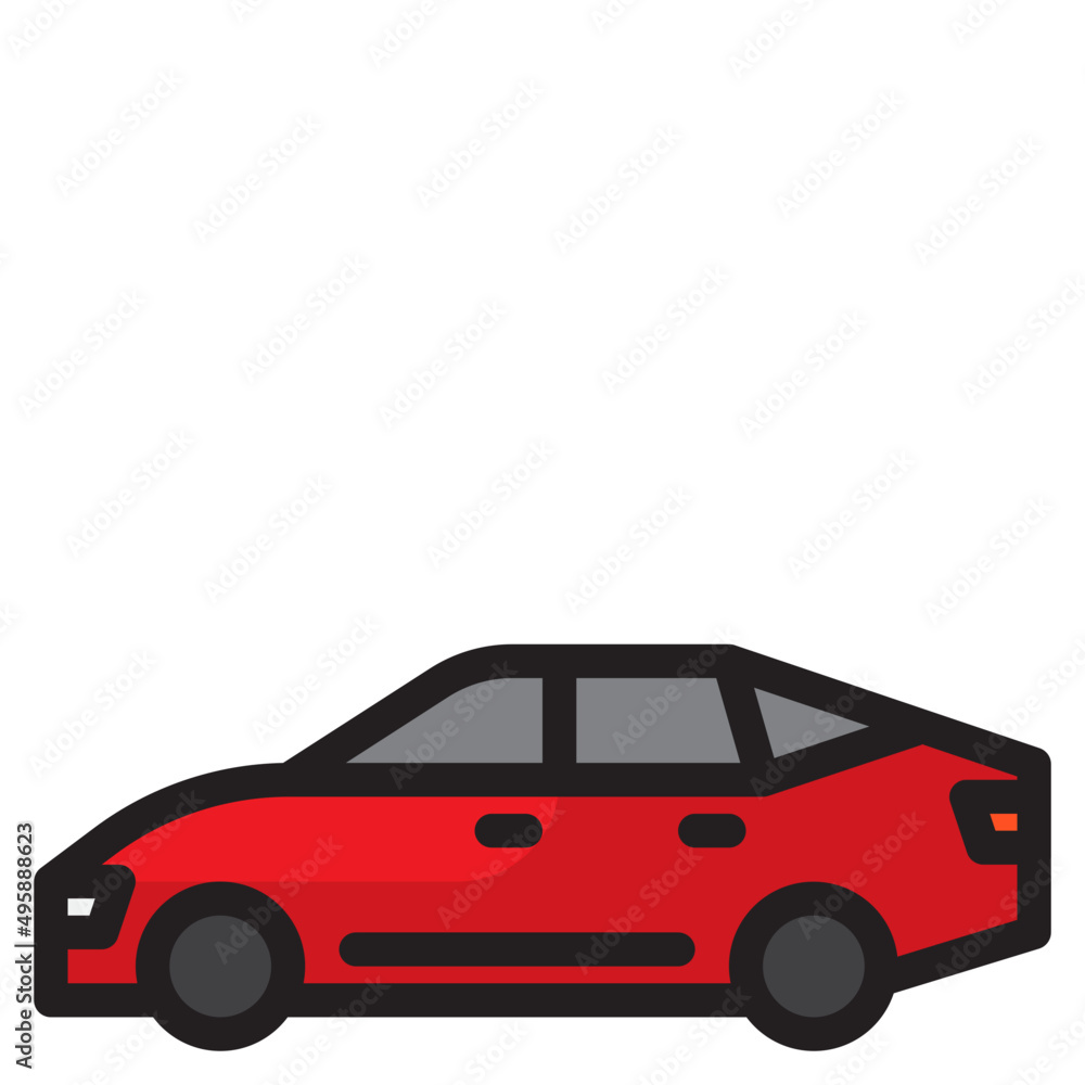 Fototapeta premium car color line style icon