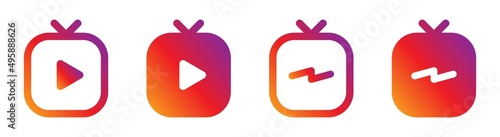 Live tv icon symbol, live instagram tv icon, vector illustration