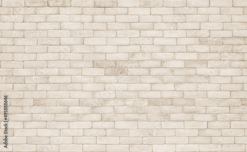 Canvas Print Cream and white brick wall texture background