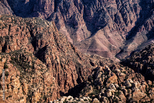 Beautiful desert mountains landscape. Wadi Dana  Jordan.