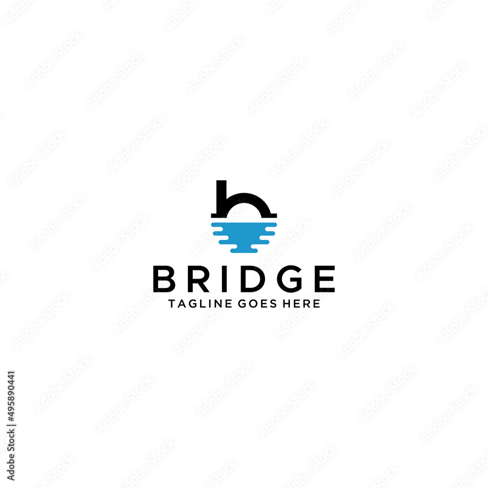 B letter initial bridge symbol vector icon logo design B letter initial bridge symbol vector icon logo design