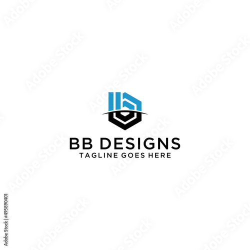 Elegant minimal letter symbol. Letter B B logo design. Vector illustration. © Ashalina
