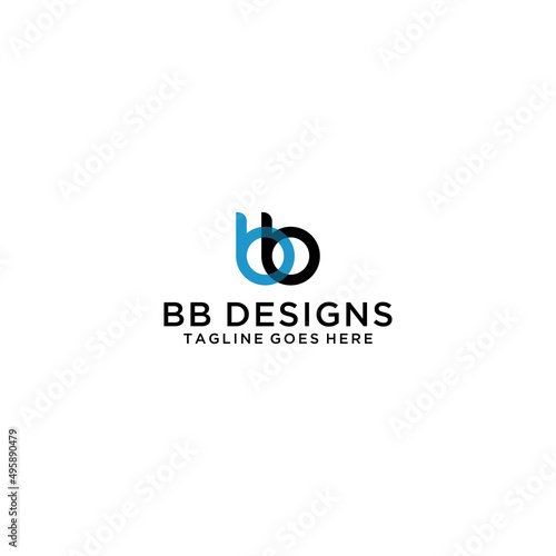 Elegant minimal letter symbol. Letter B B logo design. Vector illustration.