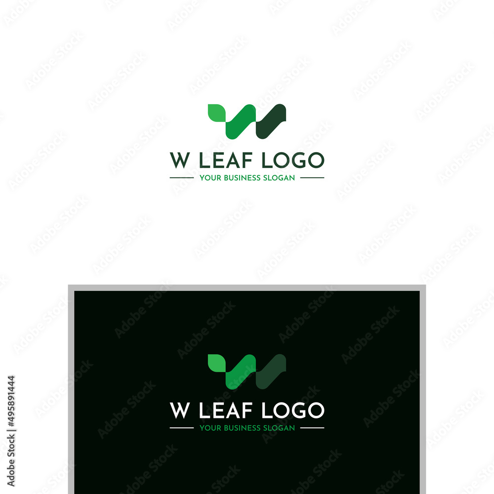 W LEAF LOGO DESIGN VECTOR W LEAF LOGO DESIGN VECTOR