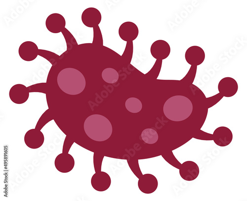 Red germ. Abstract bacteria. Disease bacillus icon