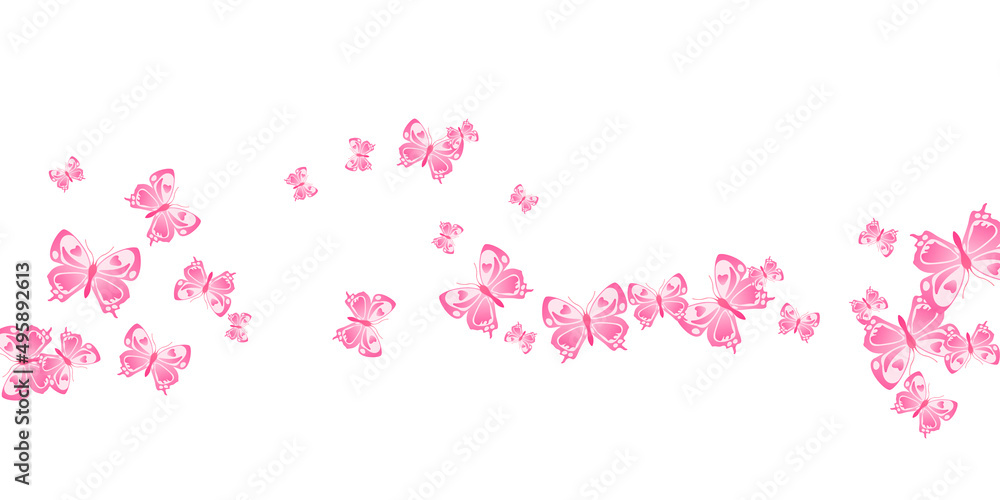 Romantic pink butterflies abstract vector illustration. Summer funny moths. Detailed butterflies abstract girly background. Gentle wings insects graphic design. Fragile creatures. Romantic pink butterflies abstract vector illustration. Summer funny moths. Detailed butterflies abstract girly background. Gentle wings insects graphic design. Fragile creatures.