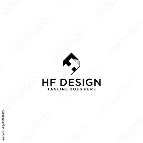 HF, FH initial logo sign design for your company