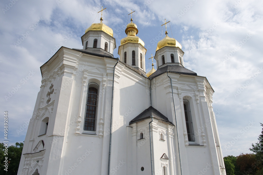 Ancient Ukrainian Orthodox Church. Ukrainian baroque architecture. Catherine's Church