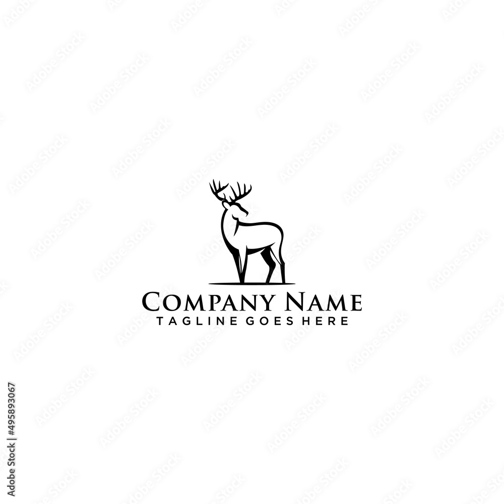 deer vector illustration logo design
