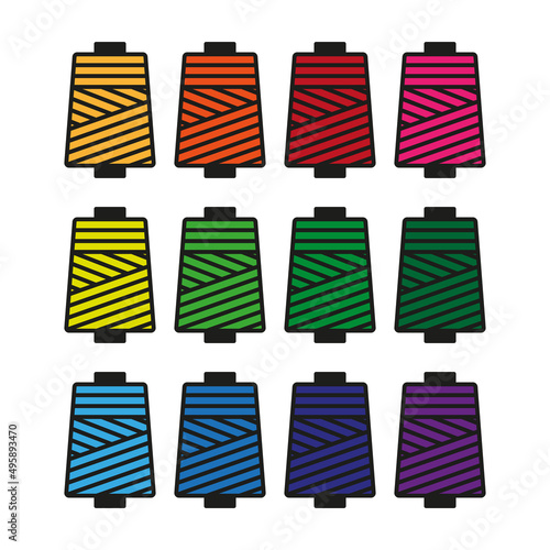 A set of sewing threads. Simple flat vector illustration on a white background